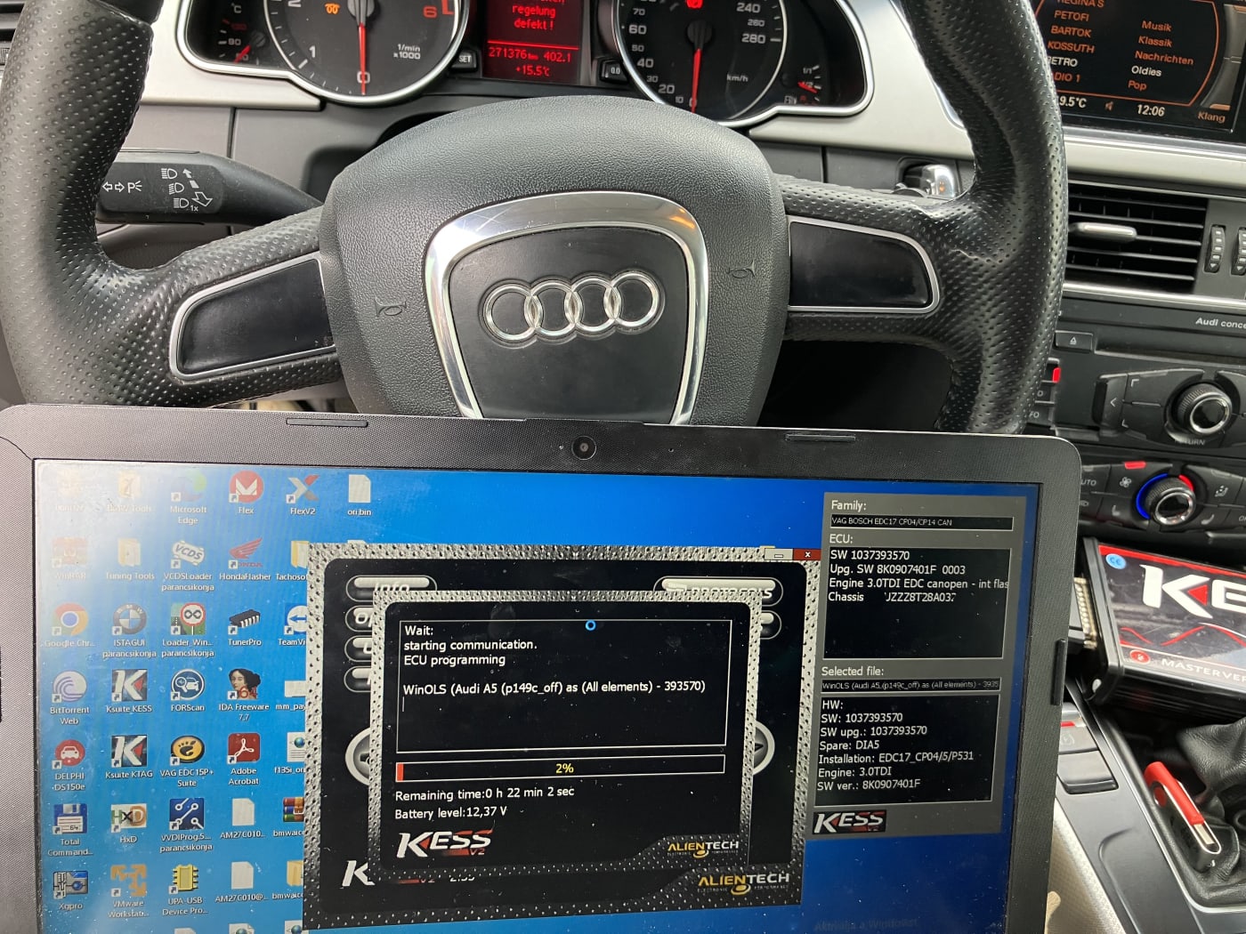 Audi A5 3.0TDI Chiptuning Miskolc és Kazincbarcika környéke EGR DPF Hardcut Popcorn FLAP Hibakód