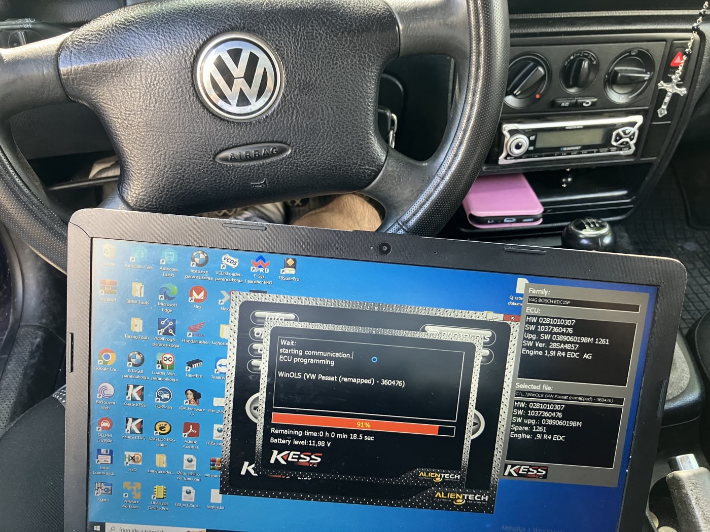VW Passat B5.5 1.9PD Chiptuning Miskolc és Kazincbarcika környéke EGR Hardcut Popcorn FLAP Hibakód
